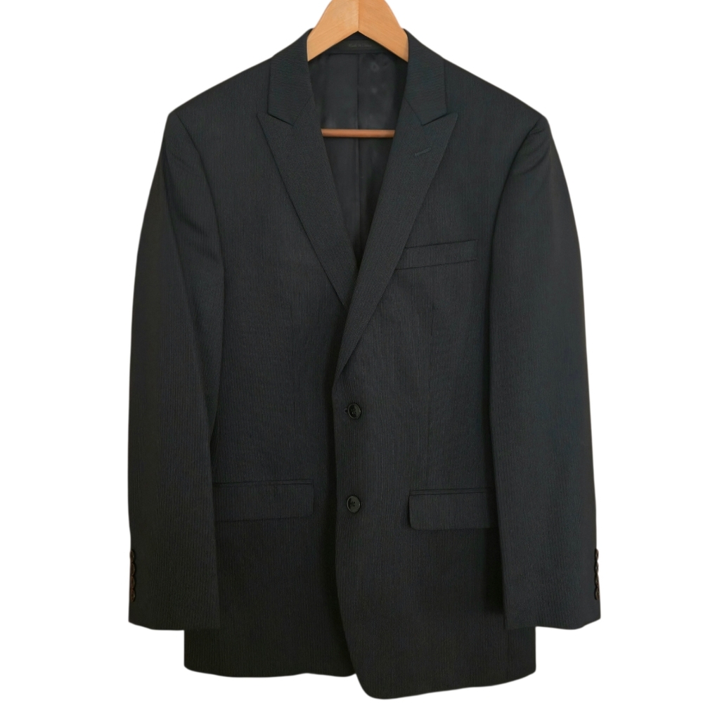 Calvin Klein Blazer Mens Size 38R Blue Pinstripe 100% Cotton 2 Button